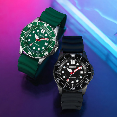 citizen 西铁城 NJ0129 男士机械表绿水鬼防水ME彩系列手表