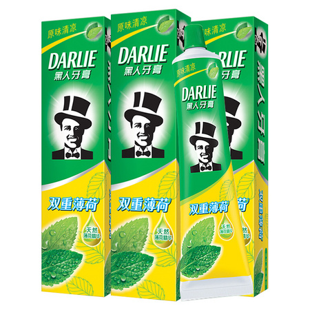 聚划算百亿补贴：DARLIE 黑人 双重薄荷牙膏 120g+90g*2支 共300g