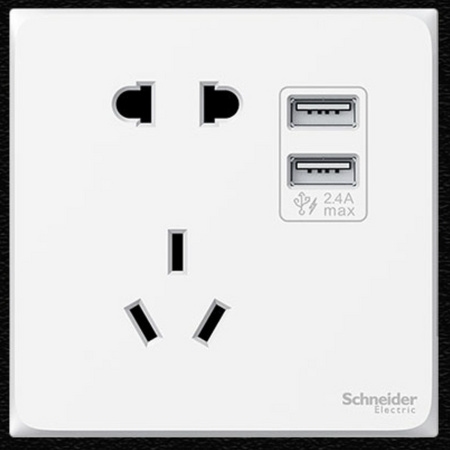 Schneider Electric 施耐德 五孔+2个usb插座