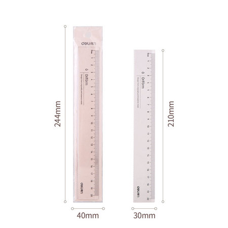 Deli 得力 79752 直尺透明塑料尺子 20cm