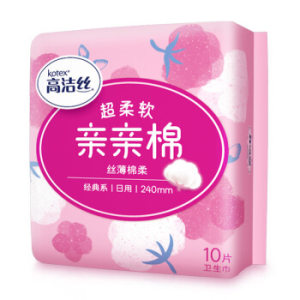 kotex 高洁丝 经典系列 亲亲棉日用卫生巾 240mm*10片 *12件