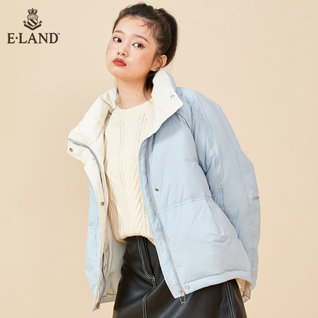 双11预售：ELAND EEJDA8TQ3I 立领纯色轻薄款羽绒服
