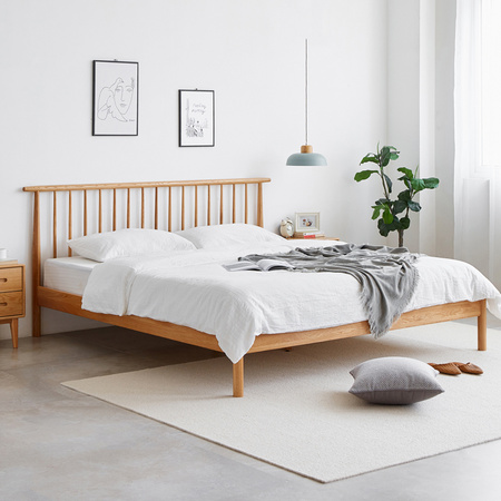 聚划算百亿补贴：原始原素 A1013 北欧简约全实木床 1.8m