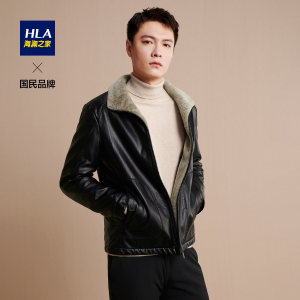 HLA/海澜之家 男士翻领款 加绒PU夹克 449元双11预售到手价