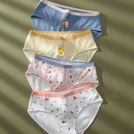 双11预售：芬腾 LINE FRIENDS联名 BU810309 女士纯棉内裤 4条装