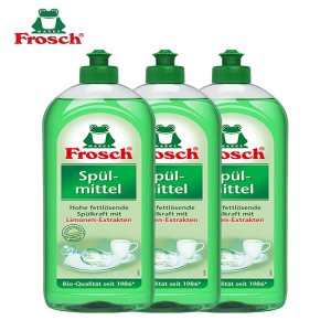 德国进口 Frosch 柠檬浓缩洗洁精 750ml*3瓶 赠稀释瓶