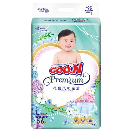 88VIP：GOO.N 大王 花信风 婴儿纸尿裤L56片 *4件