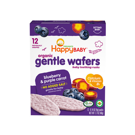 历史低价、88VIP：HAPPYBABY 禧贝 婴幼儿有机磨牙饼干 48g *5件