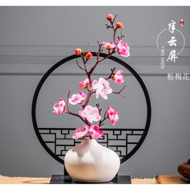 伽亿 创意摆件 半云屏 +玲珑梅粉 小号