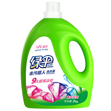 88VIP：EVER GREEN 绿伞 深层洁净洗衣液 3kg *4件 +凑单品
