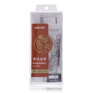 deli 得力 71961 学生尺子4件套(直尺+三角尺*2+量角器) *5件