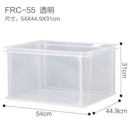 再降价：IRIS 爱丽思 透明塑料收纳箱 75L *5件