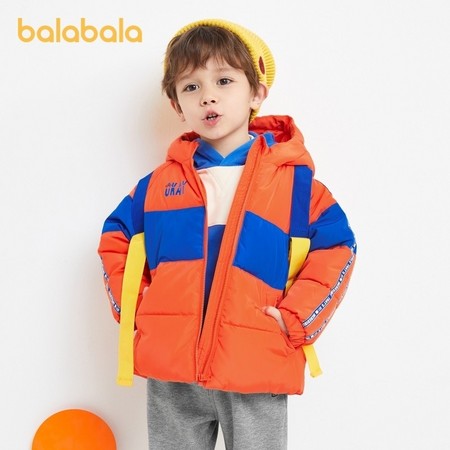 Balabala 巴拉巴拉 男童拼色连帽棉服