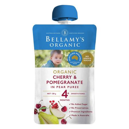 BELLAMY'S 贝拉米 婴幼儿辅食 车厘子石榴梨苹果泥120g *4件