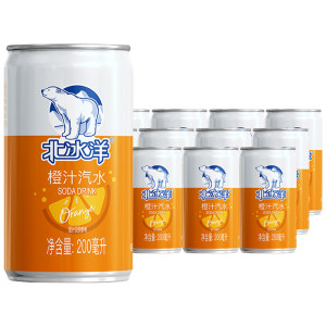 老北京汽水 北冰洋 双倍果汁 低糖碳酸饮料 200ml*12听 44元国庆价