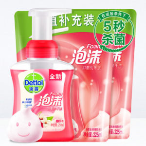 Dettol 滴露 樱桃芬芳 泡沫洗手液套装（ 250ml+补充袋225ml*2） *2件
