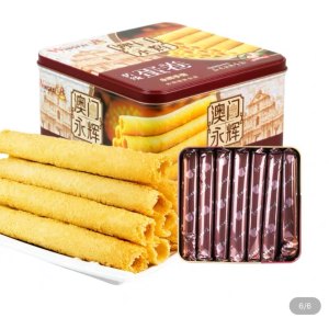 澳门永辉 手工鸡蛋卷 精美铁盒装 338g/罐 34.9元包邮