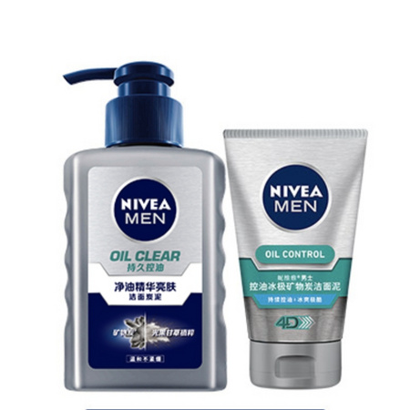 NIVEA 妮维雅 男士净油精华抗痘洗面奶 150ml（赠冰极洁面50ml）
