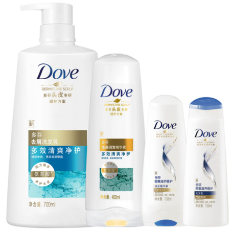 Dove 多芬 氨基酸洗护套装（洗发水700ml+护发素400ml+小样100ml*2） *2件