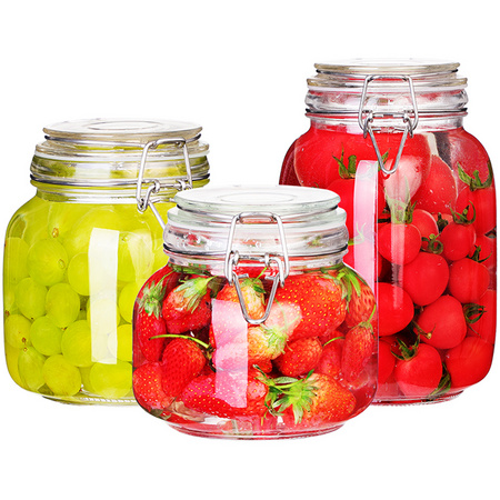 夸克 密封罐玻璃储物罐 3件套（750ml+1000ml+1500ml）