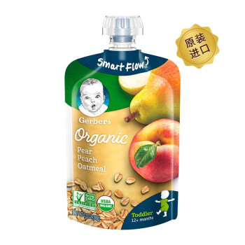 Gerber 嘉宝 Baby有机香梨蜜桃燕麦泥 四段 99g *10件
