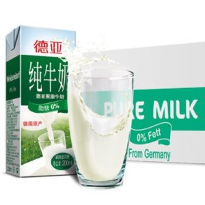 德国原装进口 德亚 脱脂纯牛奶 200ml*30盒
