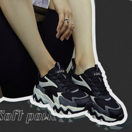 双11预售：Tata 他她 WRY02CM0 拼接时尚老爹鞋