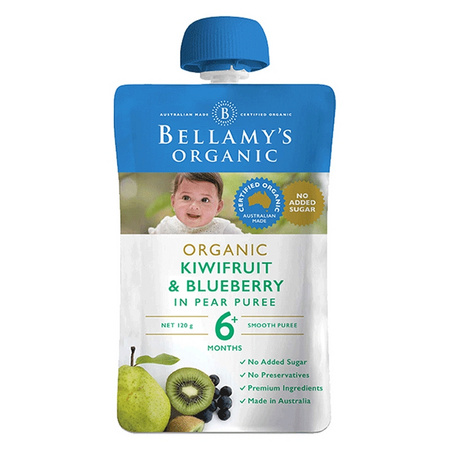 BELLAMY'S 贝拉米 婴幼儿辅食 奇异果蓝莓梨果泥120g *4件