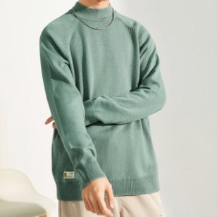 双11预售：A21 R404143009 男装半高领纯色长袖针织衫