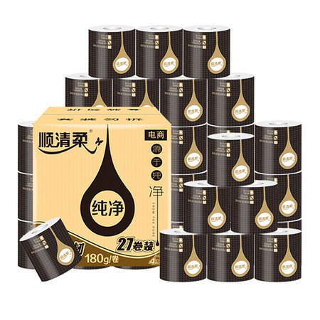 88VIP：顺清柔 纯净系列 卷纸 4层*180g*27卷 *2件 +凑单品