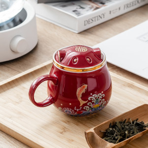 茶水分离 陶瓷泡茶杯 23元包邮
