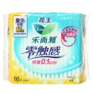 laurier 乐而雅 零触感特薄迷你日用卫生巾 17cm*16片 *3件