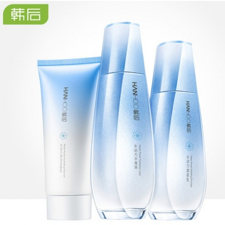 Hanhoo 韩后 水动力保湿莹润套装（洁面乳80g+水原液100ml+凝肌乳50ml）