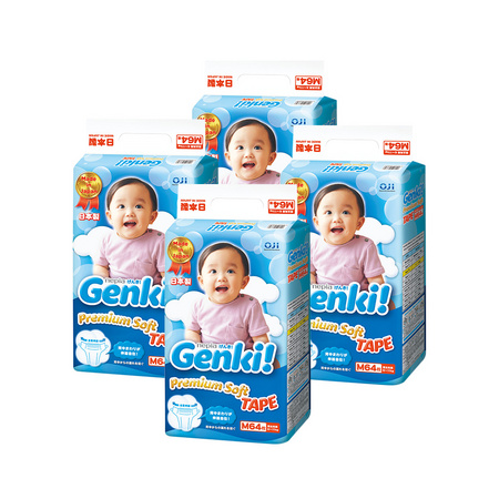 nepia 妮飘 Genki！婴儿纸尿裤 M64片*4包