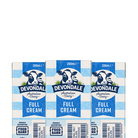 88VIP：Devondale 德运 全脂纯牛奶 200ml*24盒