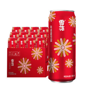 雪花8度啤酒 喜庆红罐 500ml*12听