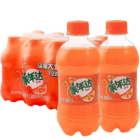 Mirinda 美年达 碳酸汽水饮料 橙味 300ml*12瓶 *2件