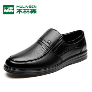 木林森 商务英伦风真皮皮鞋 冬季加绒款同价