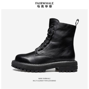 马克华菲 20年秋冬款 女士牛皮马丁靴