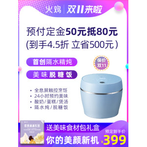 老板旗下高端品牌 火鸡 智能降糖养生电饭煲 2L 349元双11预售到手价