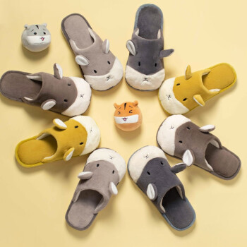 DAPU 大朴 AE4X0100 卡通仓鼠情侣棉拖