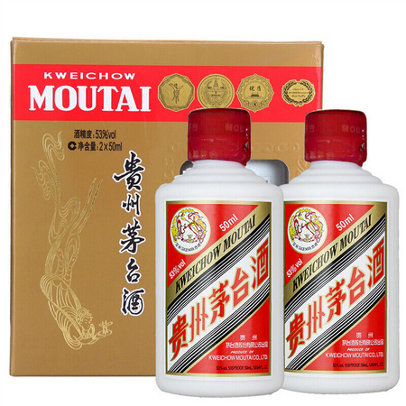 MOUTAI 茅台 飞天53度白酒 50ml*2瓶