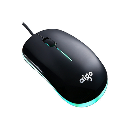 aigo 爱国者 WQ9518C 有线鼠标 黑色发光版