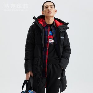 马克华菲 男冬季中长款加厚羽绒服 商场同款
