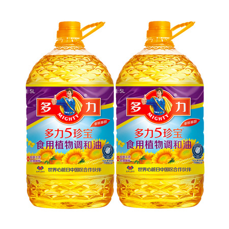 88VIP：多力5 珍宝食用植物调和油 5L*2桶 *2件