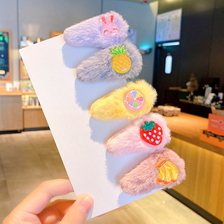 彼童 儿童可爱毛绒发夹