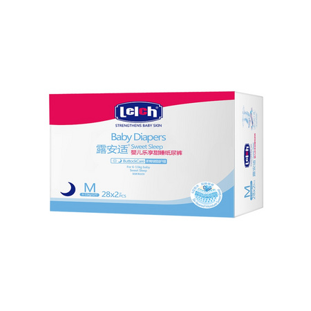 88VIP：lelch 露安适 夜用纸尿裤 M56片 *2件