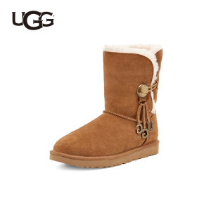 UGG 商场同款 女士金属LOGO中筒经典休闲雪地靴
