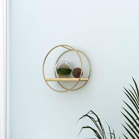净鉴 墙上置物架 金色圆形小号