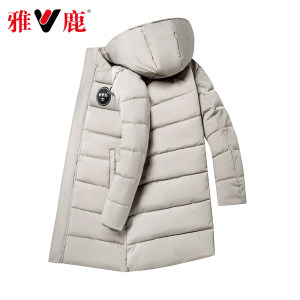 雅鹿 男士加厚中长款 工装夹克棉服